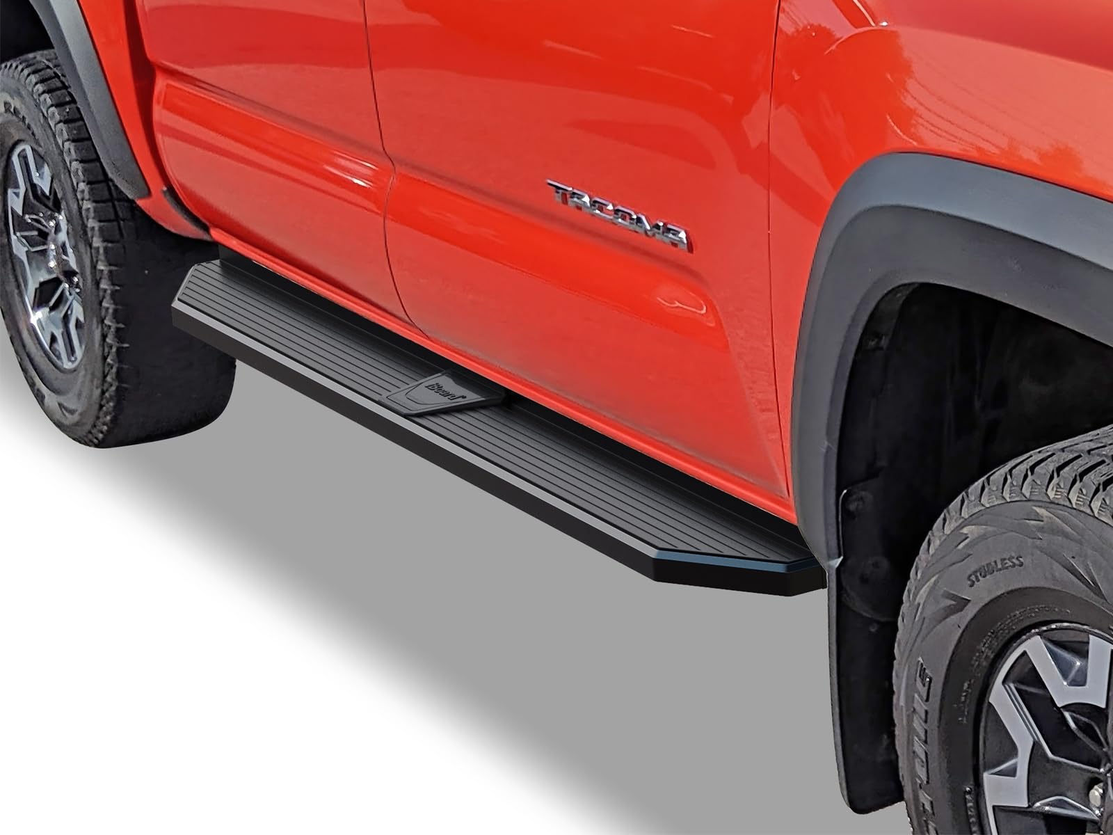 APS 6-inch (Black Stainless Steel Powder Coated Flat Style) Running Boards Nerf Bars Side Steps Compatible with Toyota Tacoma 2005-2023 Double Crew Cab - Image 4