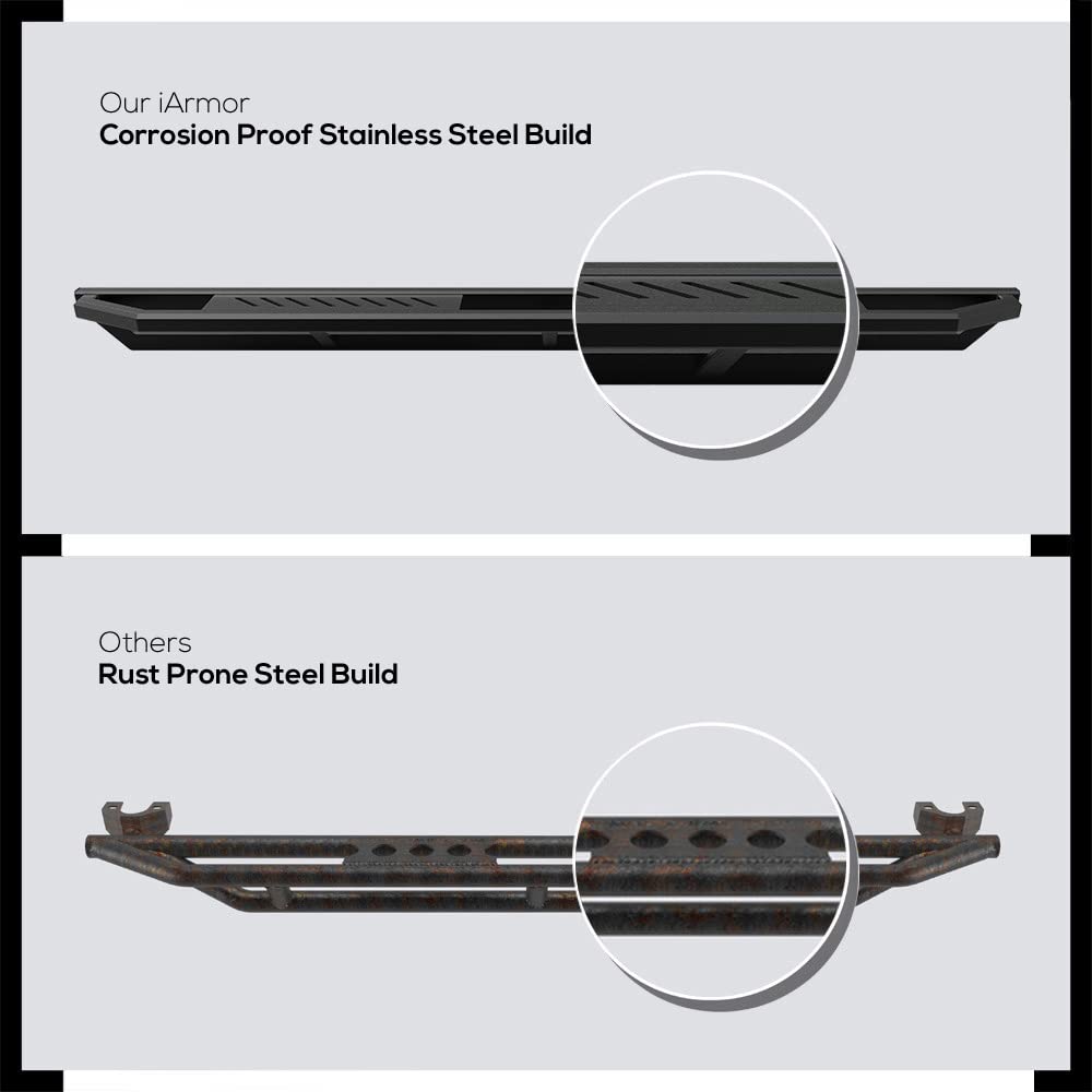 APS 6.5in Side Armor Stainless Steel Running Boards Compatible with Toyota 4Runner 2014-2024 SR5 & 14-24 TRD Pro & 17-24 TRD Off-Road (Nerf Bars Side Steps Side Bars) - Image 3