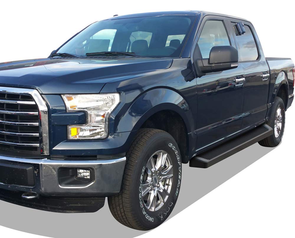 APS Running Boards Nerf Bars Compatible with Ford F150 2015-2026 SuperCrew Cab & F150 Lightning 2022-2026 & F-250 F-350 Super Duty 2017-2026 Crew Cab (Black Powder Coated Running Board Style) - Image 6