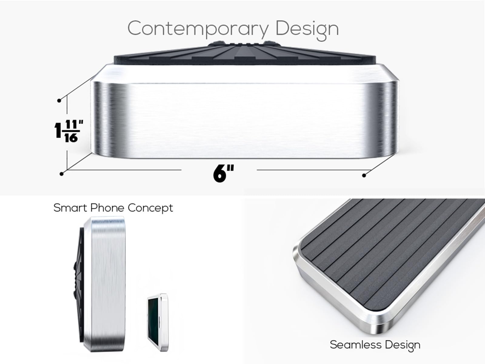 APS 6in Wheel-to-Wheel 304 Stainless Steel Side Steps Compatible with F150 SuperCrew Cab 6.5ft Bed & 26 F250 15-26 - Image 5