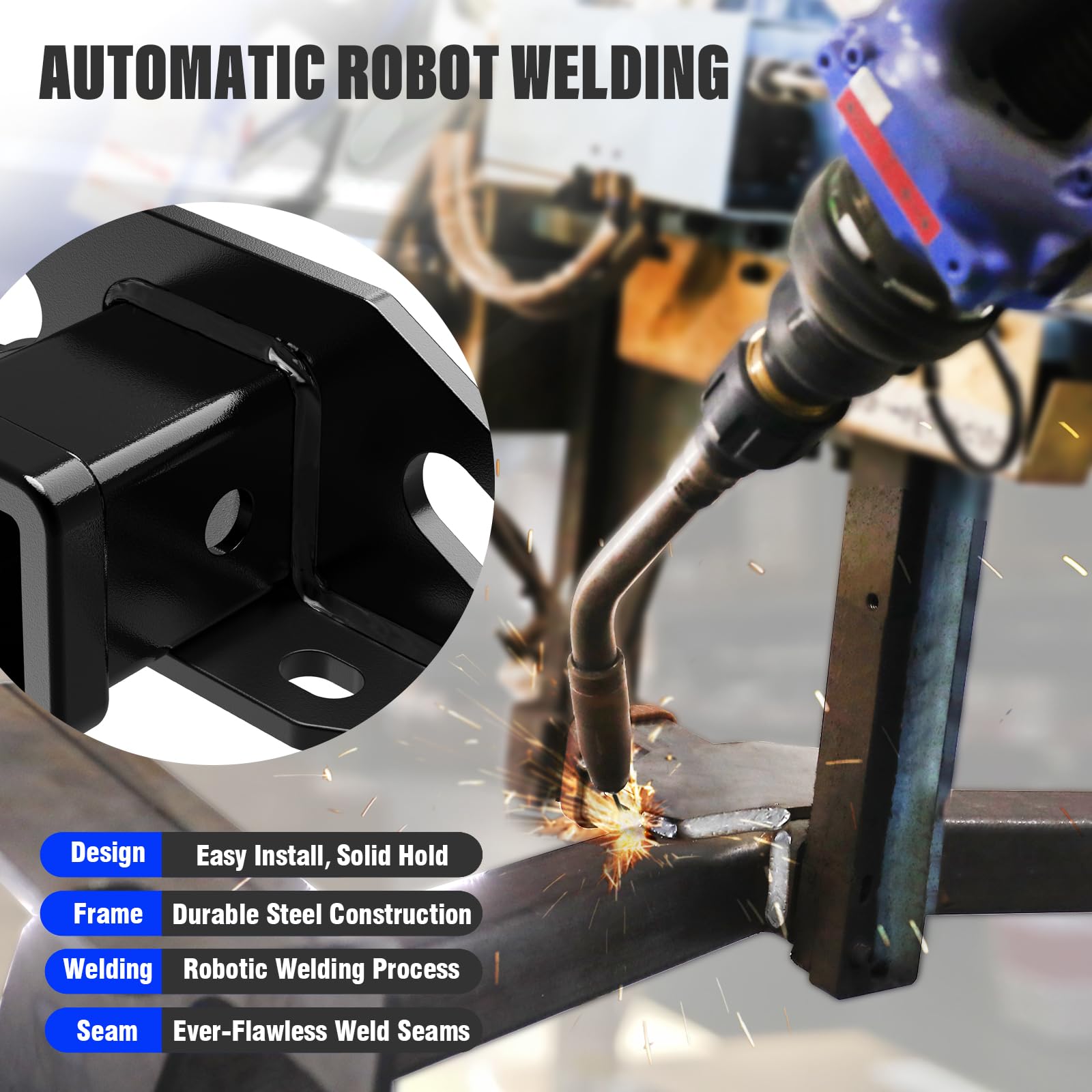 APS Rear Trailer Hitch, 2 inch Towing Hitch Receiver Class 3 Hitch Cover Included Compatible with Ford Maverick 2022-2026 - Image 4