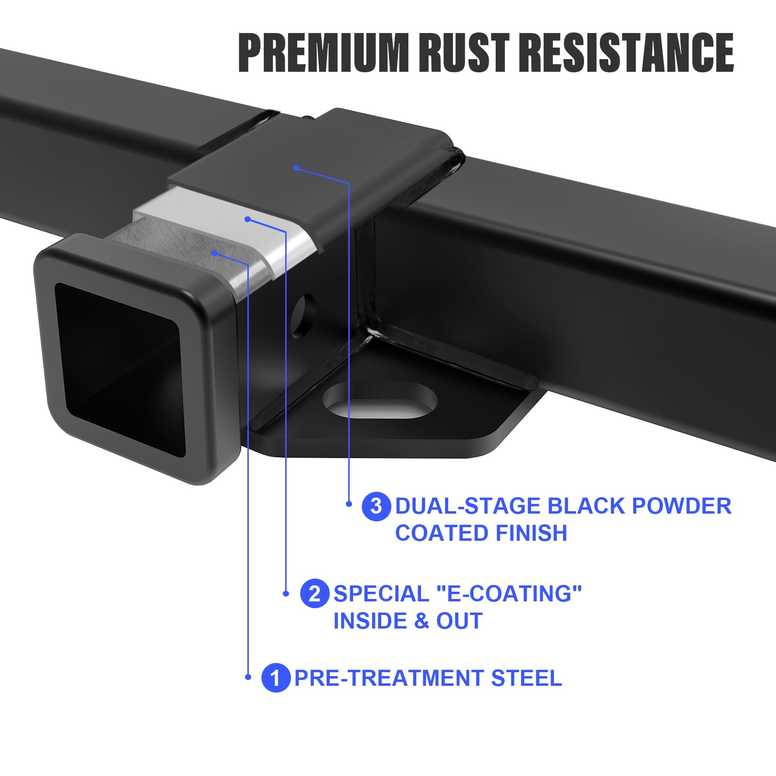 APS Rear Trailer Hitch, 2 inch Towing Hitch Receiver Class 3 Hitch Cover Included Compatible with Ford Maverick 2022-2026 - Image 5