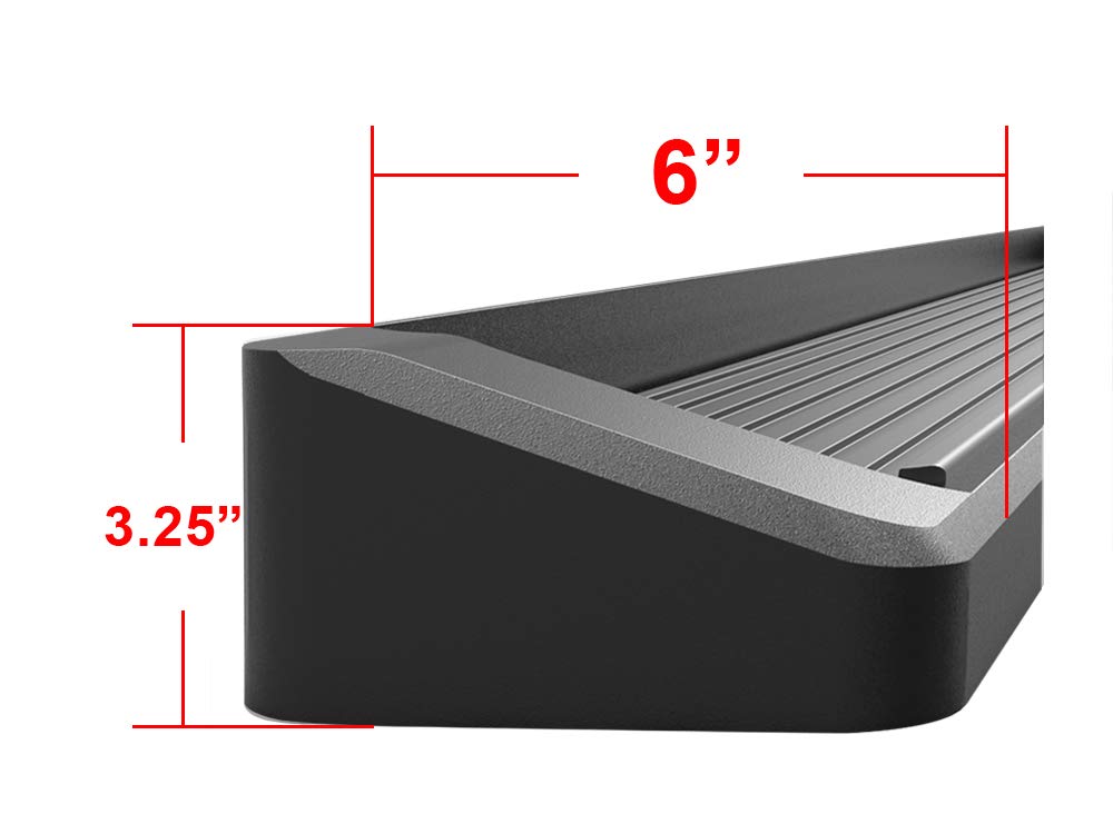 APS Running Boards Nerf Bars Compatible with Ford F150 2015-2026 SuperCrew Cab & F150 Lightning 2022-2026 & F-250 F-350 Super Duty 2017-2026 Crew Cab (Black Powder Coated Running Board Style) - Image 3