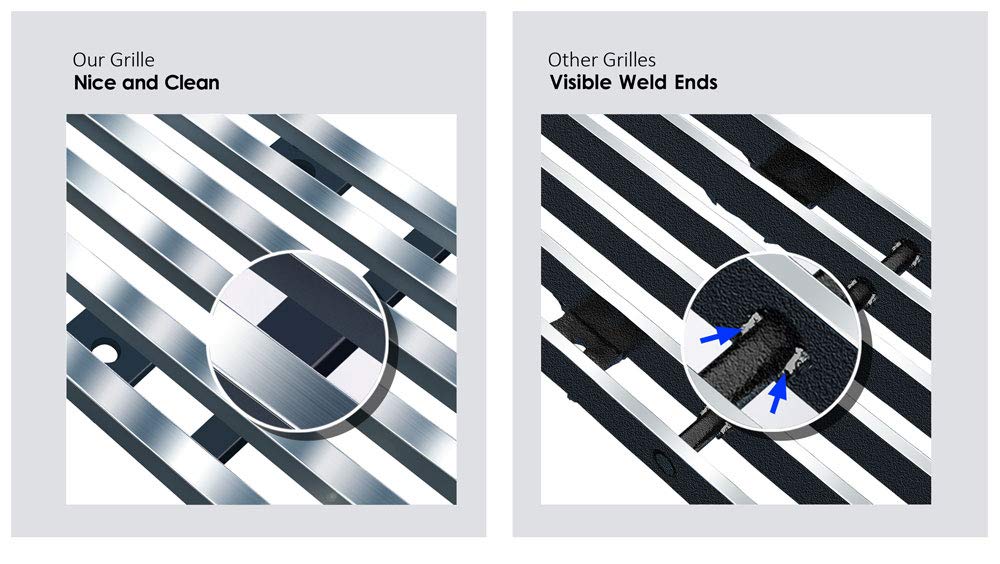 APS Premium 304 Stainless Steel Chrome Horizontal Billet Grille Grill Insert Compatible with Chevy GMC C K Pickup 1981-1987 & 81 82 83 84 85 86 87 88 Blazer Suburban Jimmy Main Upper N19-S20058C - Image 4