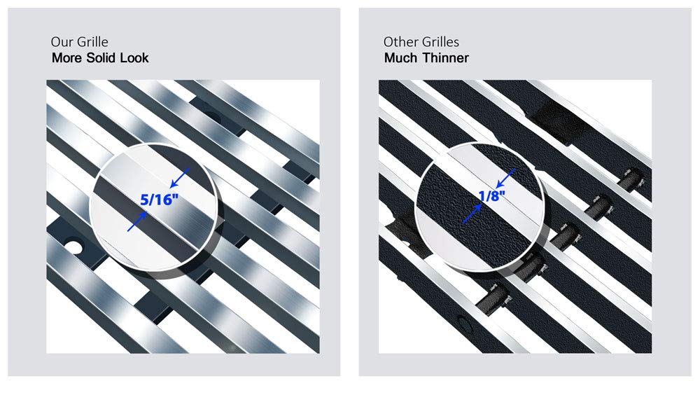 APS Premium 304 Stainless Steel Chrome Horizontal Billet Grille Grill Insert Compatible with Chevy GMC C K Pickup 1981-1987 & 81 82 83 84 85 86 87 88 Blazer Suburban Jimmy Main Upper N19-S20058C - Image 5