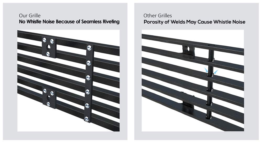 APS Compatible with Chevy Trailblazer SS 2006-2009 Main Upper Lower Bumper Stainless Steel SS Black Billet Front Grill Grille Insert Combo C61007H - Image 6