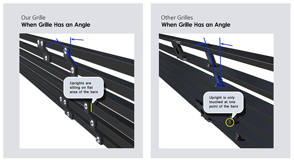 APS Compatible with Chevy Trailblazer SS 2006-2009 Main Upper Lower Bumper Stainless Steel SS Black Billet Front Grill Grille Insert Combo C61007H - Image 7