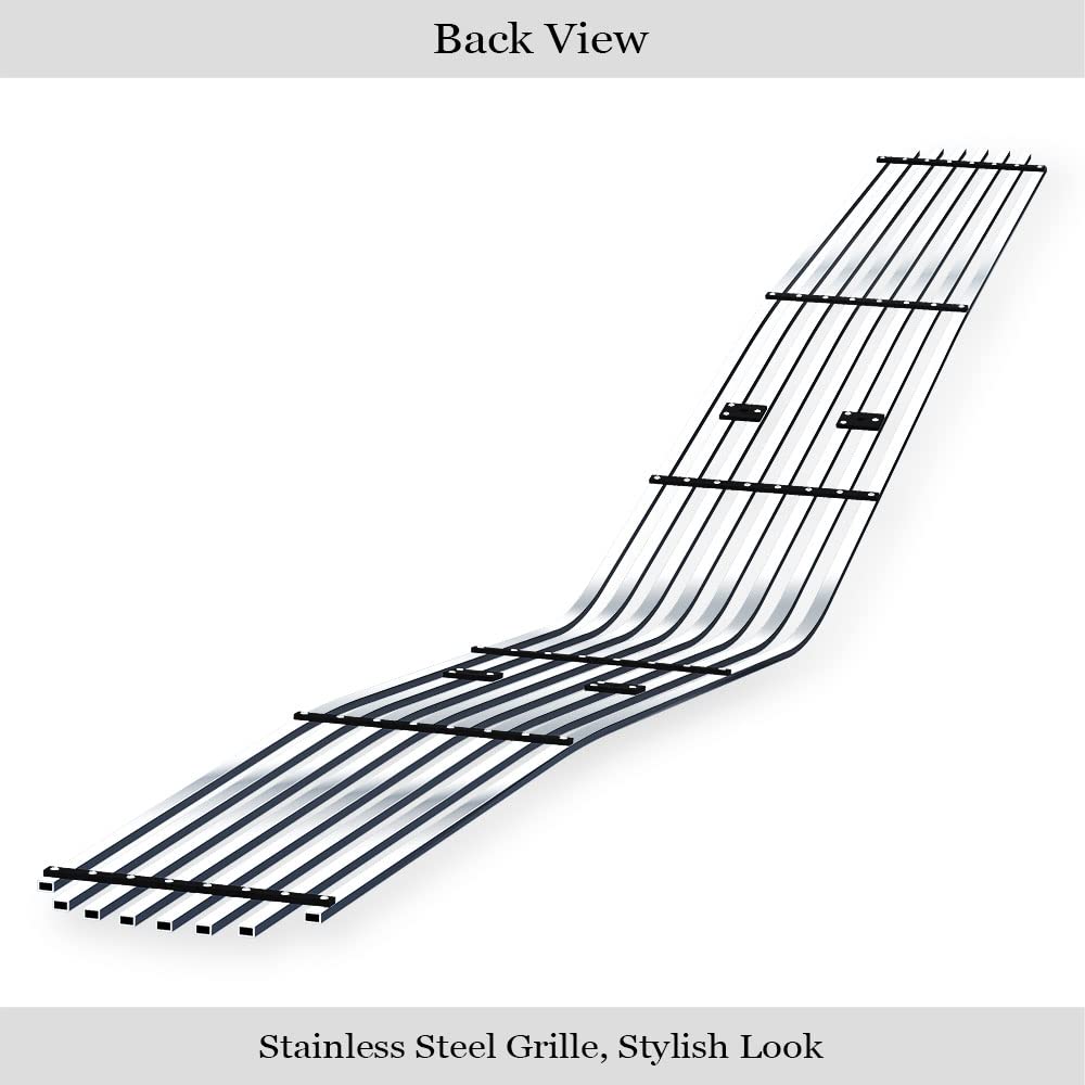 APS Compatible with Dodge Challenger 2009-2014 Phantom Main Upper Stainless Steel SS Chrome Billet Front Grill Grille Insert D65989A - Image 3