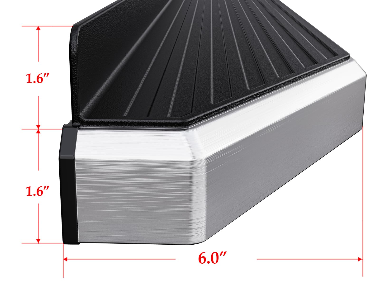 APS Polished Running Boards Style Compatible with Ford F150 2015-2026 SuperCrew Cab & F150 Lightning 2022-2026 & F-250 F-350 Super Duty 2017-2026 Crew Cab (Side Steps) 6in Wide 304 Stainless Steel - Image 3