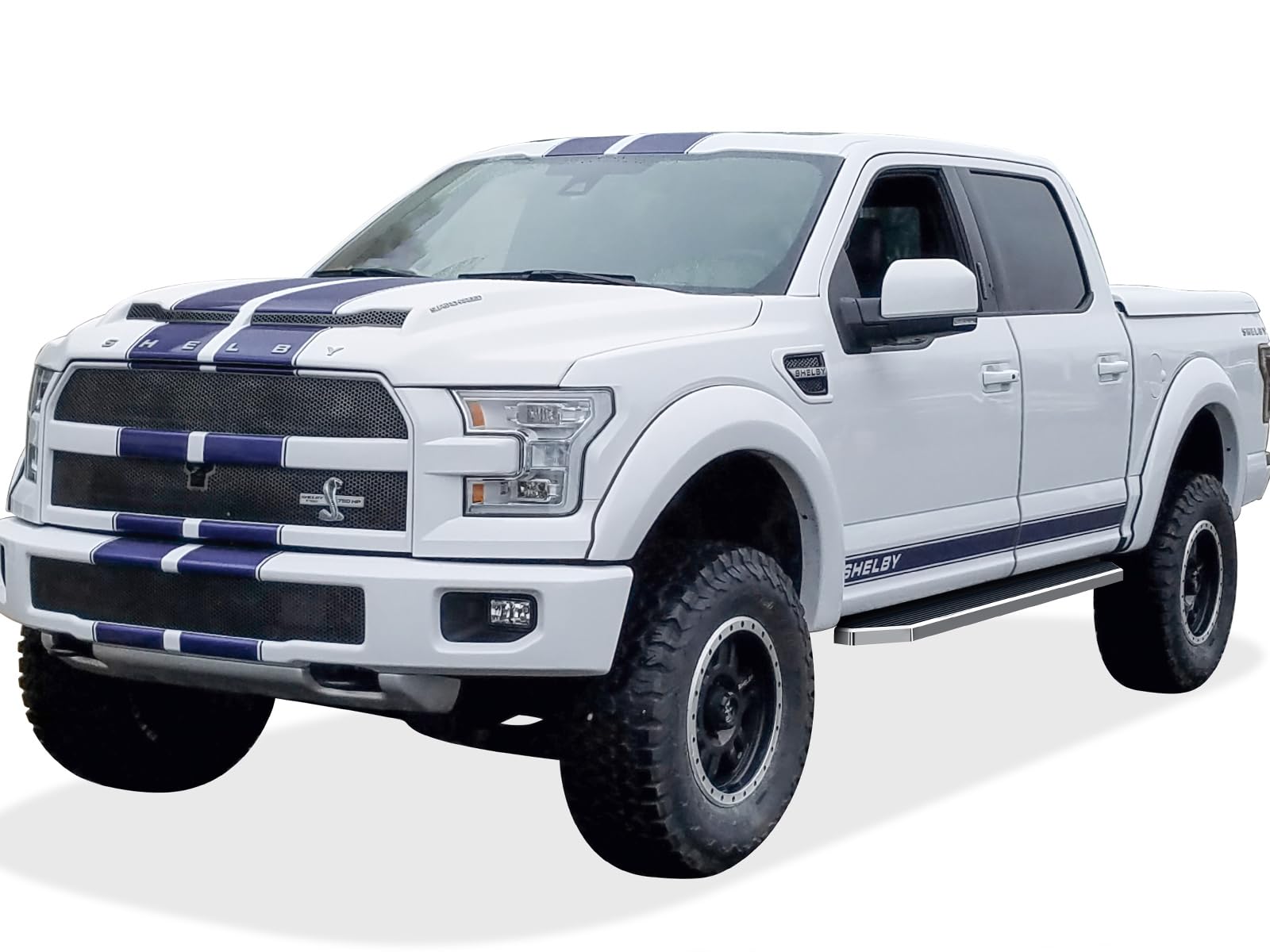 APS Polished Running Boards Style Compatible with Ford F150 2015-2026 SuperCrew Cab & F150 Lightning 2022-2026 & F-250 F-350 Super Duty 2017-2026 Crew Cab (Side Steps) 6in Wide 304 Stainless Steel - Image 6