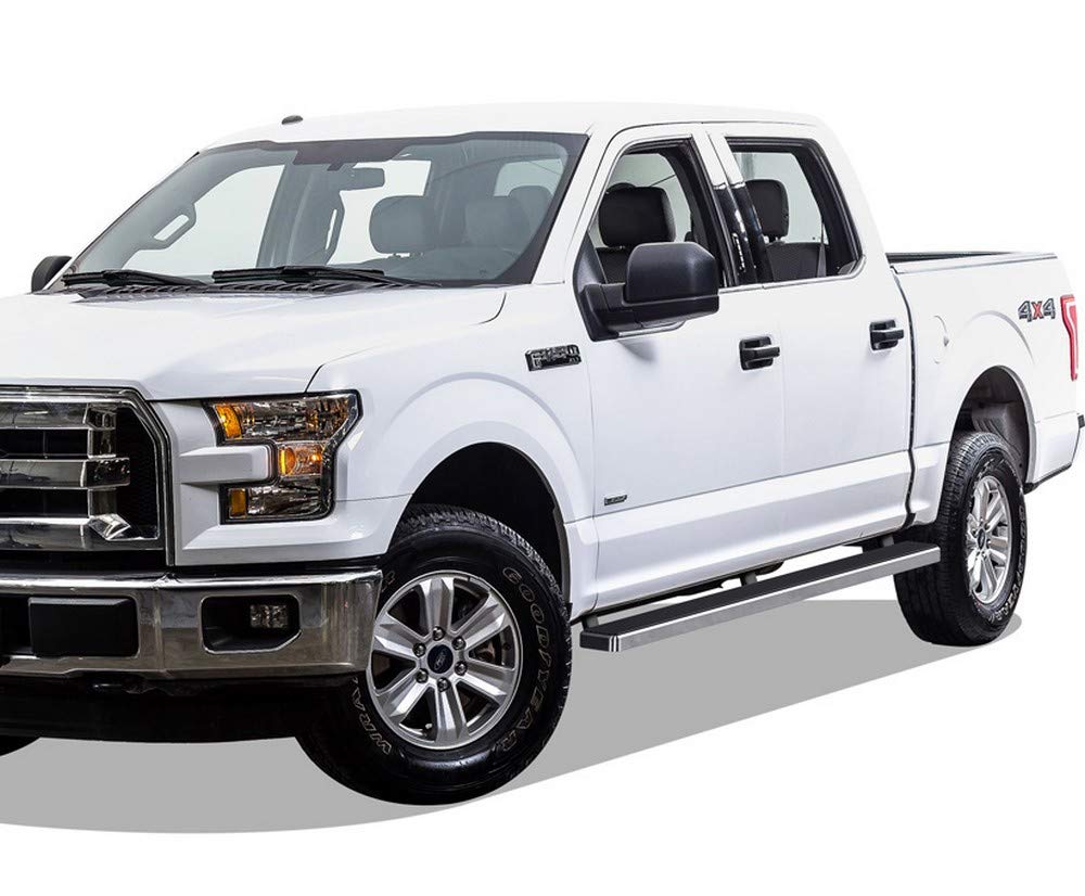 APS 304 Stainless Steel Polished 5in Silver Running Boards Compatible with Ford F150 2015-2026 SuperCrew Cab & F150 Lightning 2022-2026 & F-250 F-350 Super Duty 2017-2026 Crew Cab (Nerf Bars) - Image 6