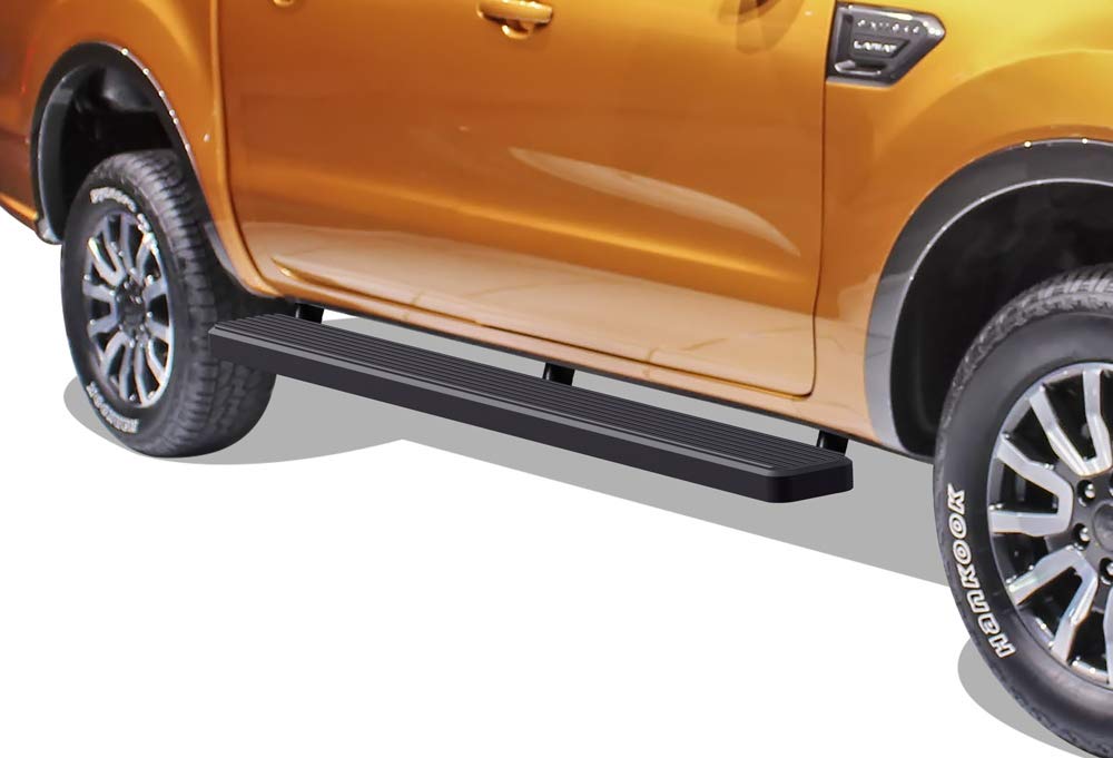 APS Premium 6in Black Stainless Steel Running Boards Compatible with Ford Ranger SuperCrew Cab 19-26 - Image 4