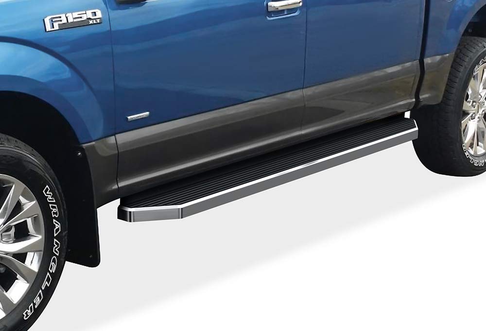 APS Polished Running Boards Style Compatible with Ford F150 2015-2026 SuperCrew Cab & F150 Lightning 2022-2026 & F-250 F-350 Super Duty 2017-2026 Crew Cab (Side Steps) 6in Wide 304 Stainless Steel - Image 4