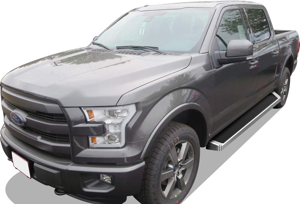 APS Running Boards (Nerf Bars Side Steps) Compatible with Ford F150 2015-2026 SuperCrew Cab & F150 Lightning 2022-2026 & F-250 F-350 Super Duty 2017-2026 Crew Cab (Silver Running Board Style) - Image 6