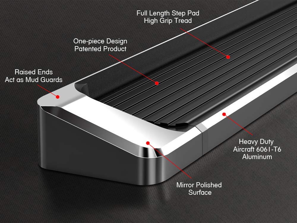 APS Running Boards (Nerf Bars Side Steps) Compatible with Ford F150 2015-2026 SuperCrew Cab & F150 Lightning 2022-2026 & F-250 F-350 Super Duty 2017-2026 Crew Cab (Silver Running Board Style) - Image 5