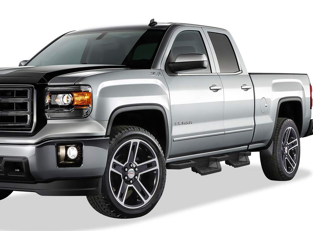 APS Stainless Steel 6.5in Side Bars Pocket Steps Square Tube Rocker Guards Compatible with Silverado Sierra Double Cab 07-18 - Image 6