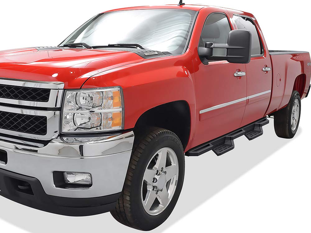 APS Stainless Steel Pocket Steps Running Boards Side Bars Compatible with Chevy Silverado GMC Sierra 1500 2500 3500 2001-2006 Crew Cab & Classic 07 - Image 6