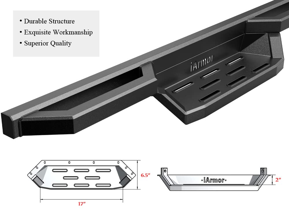 APS Stainless Steel Pocket Steps Running Boards Side Bars Compatible with Chevy Silverado GMC Sierra 1500 2500 3500 2001-2006 Crew Cab & Classic 07 - Image 3
