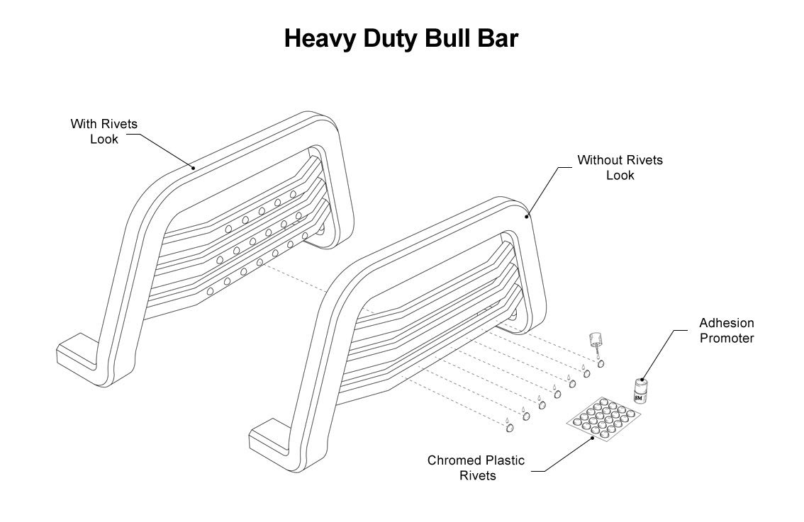 APS Unique Rivet Bull Bar Compatible with 2017-2018 Super Duty | Front Bar | Bull Bar | Front Brush Bumper | Grille Guard | Black - Image 5