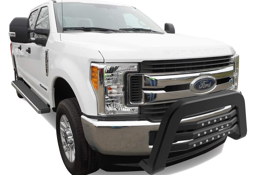 APS Unique Rivet Bull Bar Compatible with 2017-2018 Super Duty | Front Bar | Bull Bar | Front Brush Bumper | Grille Guard | Black - Image 6