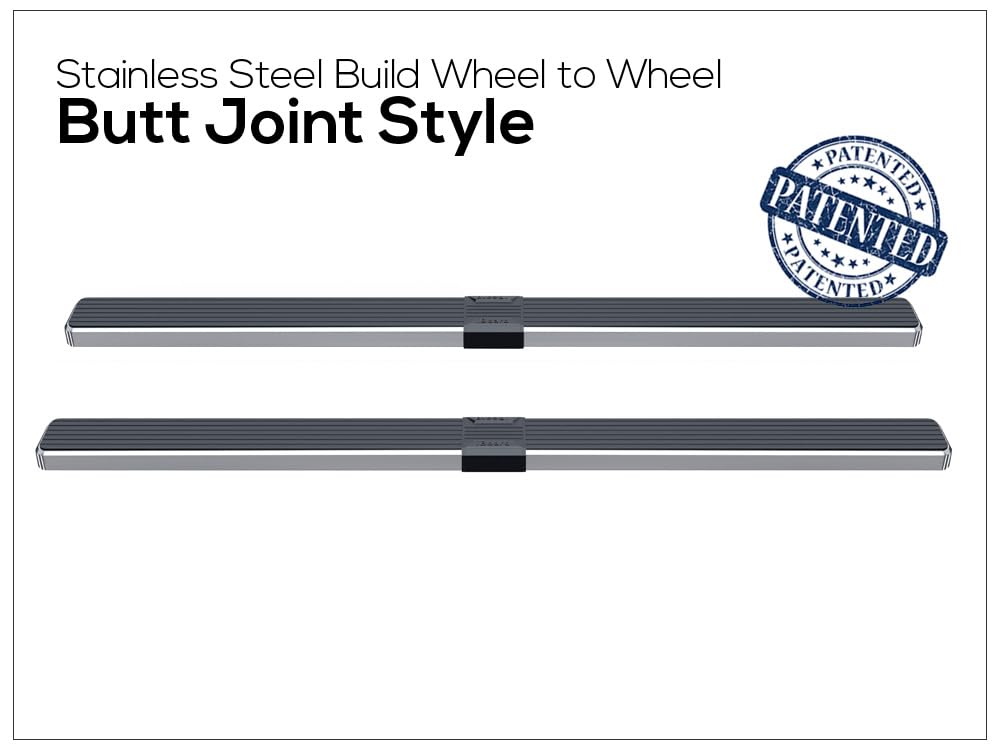 APS Wheel to Wheel Running Boards 5in Compatible with Toyota Tundra 2007-2021 Double Cab 6.5ft Bed 304 Stainless Steel (Nerf Bars Side Steps Side Bars) - Image 4