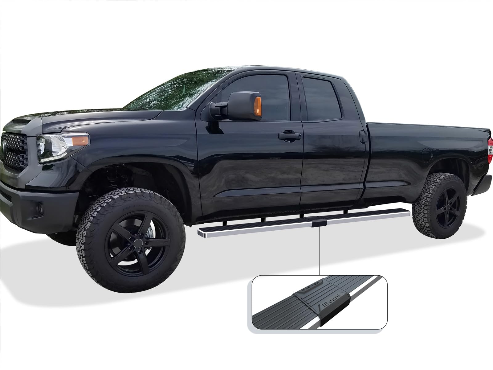 APS 5in Wheel-to-Wheel 304 Stainless Steel Side Steps Compatible with Toyota Tundra Double Cab 6.5ft Bed 07-21 - Image 6