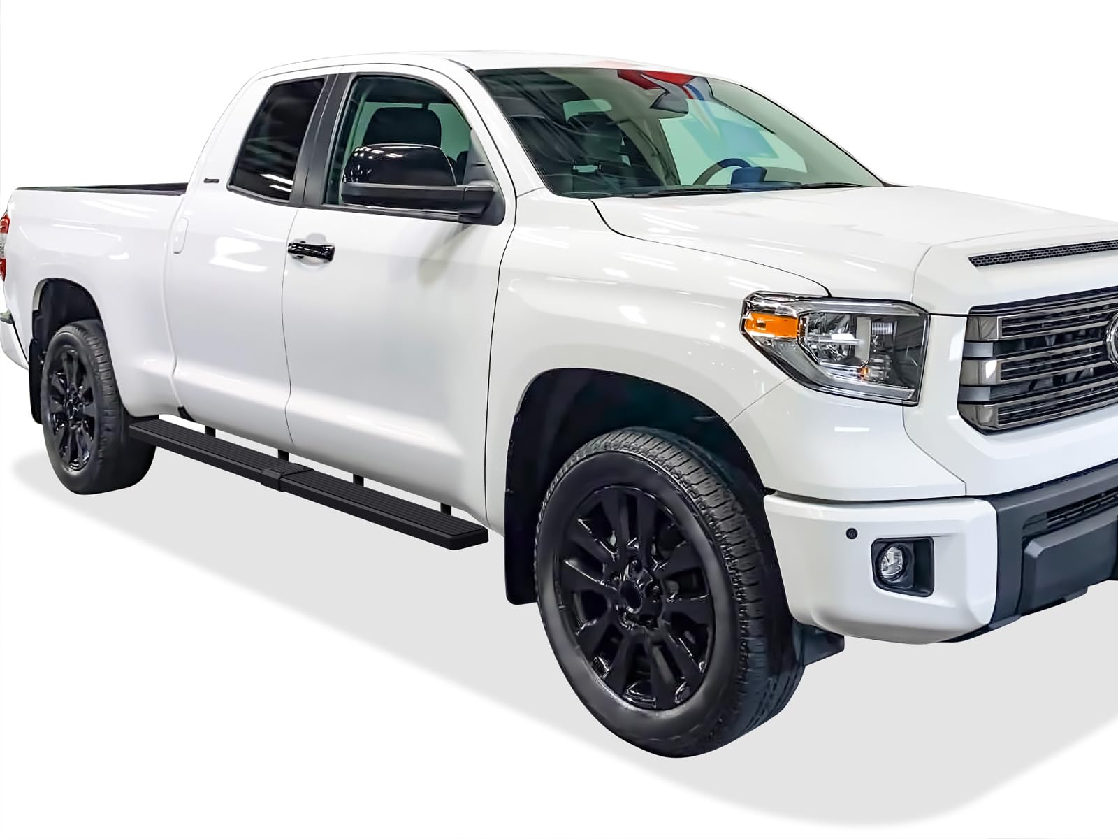 APS 5in Wheel-to-Wheel Black Nerf Bars Stainless Steel Compatible with Toyota Tundra Double Cab 5.5ft Bed 07-21 - Image 6