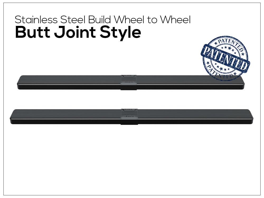 APS Running Boards (Nerf Bars Steps) Compatible with Ford F150 2015-2026 SuperCrew Cab 6.5ft Bed & F-250 F-350 Super Duty 2017-2026 Crew Cab (Stainless Steel Black 6-inch Wheel to Wheel) - Image 4
