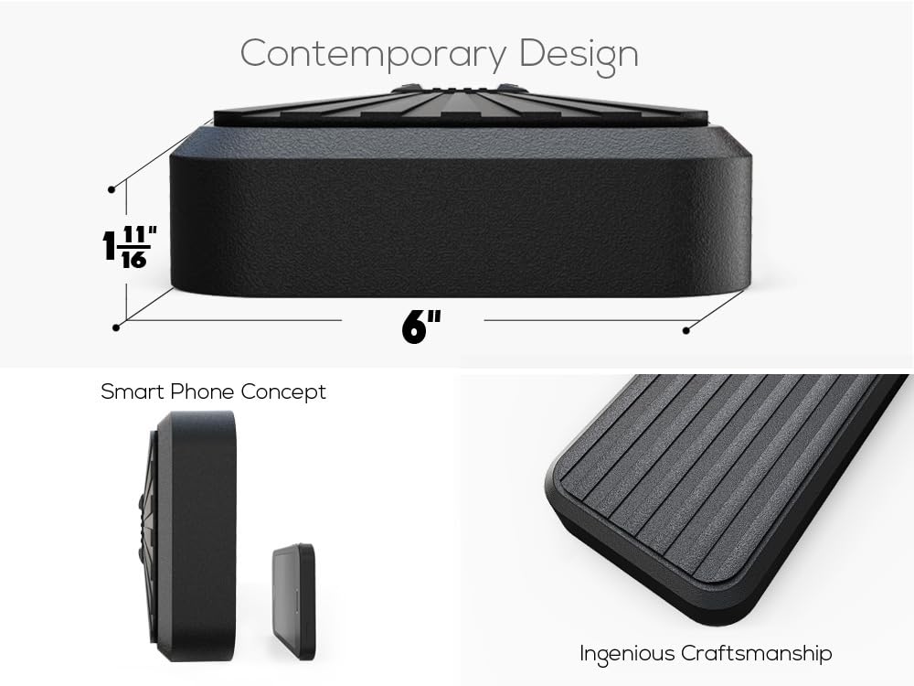 APS Running Boards (Nerf Bars Steps) Compatible with Ford F150 2015-2026 SuperCrew Cab 6.5ft Bed & F-250 F-350 Super Duty 2017-2026 Crew Cab (Stainless Steel Black 6-inch Wheel to Wheel) - Image 5