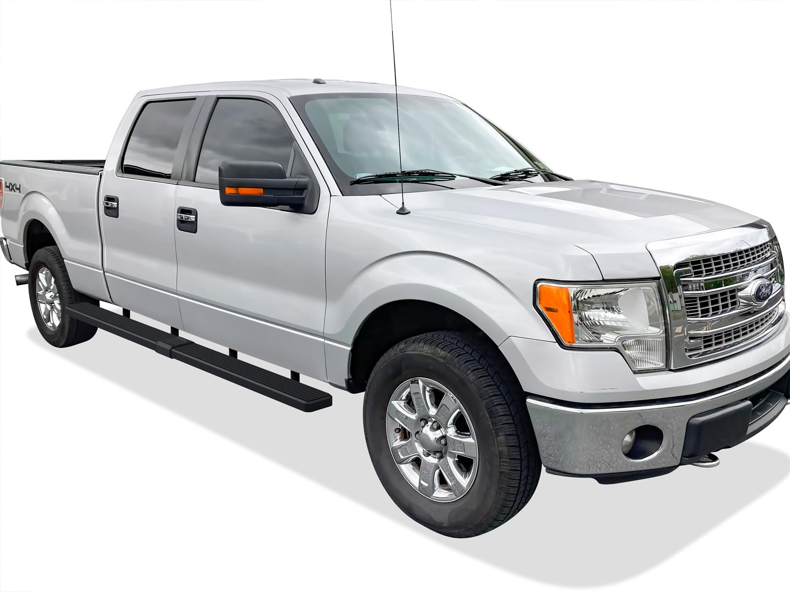 APS Running Boards (Nerf Bars Steps) Compatible with Ford F150 2015-2026 SuperCrew Cab 6.5ft Bed & F-250 F-350 Super Duty 2017-2026 Crew Cab (Stainless Steel Black 6-inch Wheel to Wheel) - Image 6